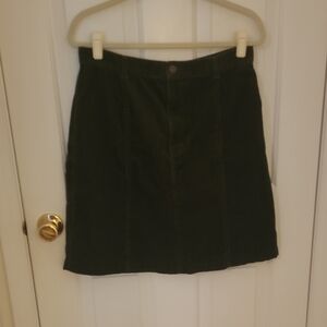 Classic Eddie Bauer Olive Green Corduroy Skirt